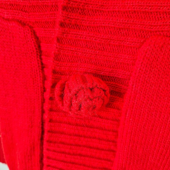 Alpaca Fina Made In Peru Shawl Neck Cardigan Snap Red - Picture 4 of 11